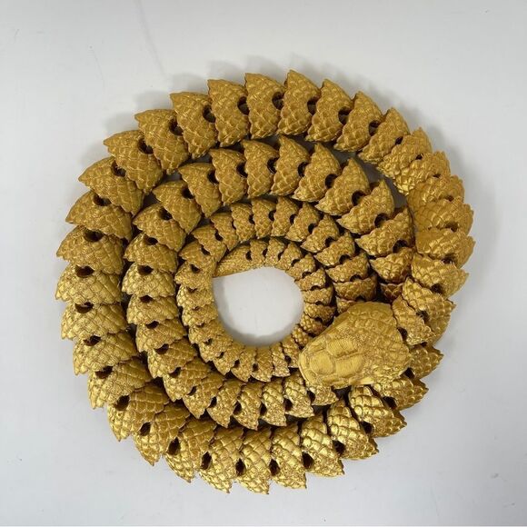 Articulating Snakes 3D Printed 5 Feet Long Metallic Gold Color Décor Gift - Picture 3 of 7